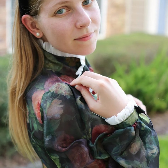 Selkie Dark Floral Long Sleeve Dress - Picture 6 of 11